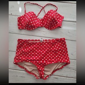 J. Crew Retro High Waisted Polka Dot Bikini